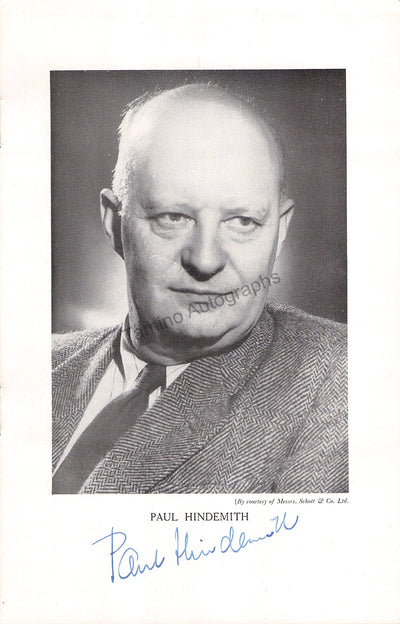 Hindemith, Paul - Signed Program London 1955