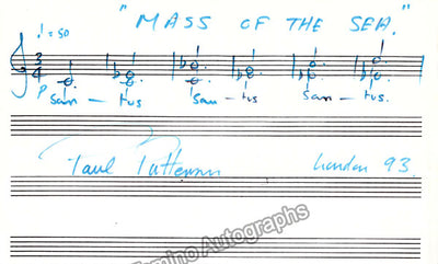 Patterson, Paul - Autograph Music Quote Signed 1993