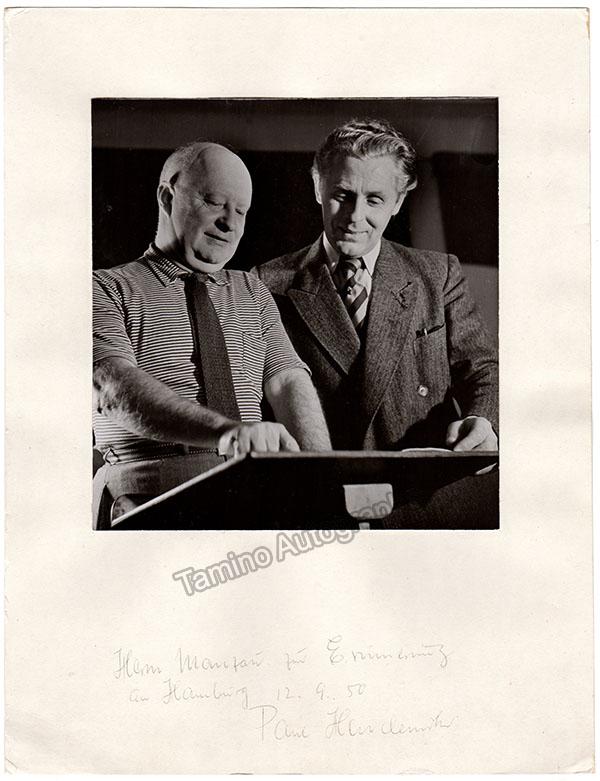 Hindemith, Paul - Large Signed Photo 1950