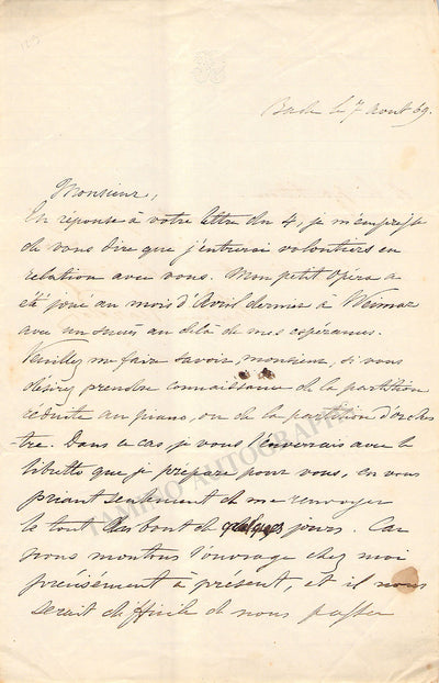 Viardot, Pauline - Set of 1 Autograph Letter Signed + Viardot, Louis - 1 Autograph Letter Signed