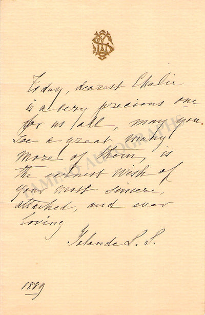 Duvernay, Pauline Yolande - Autograph Note Signed