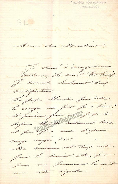 Gueymard-Lauters, Pauline - Autograph Letter Signed