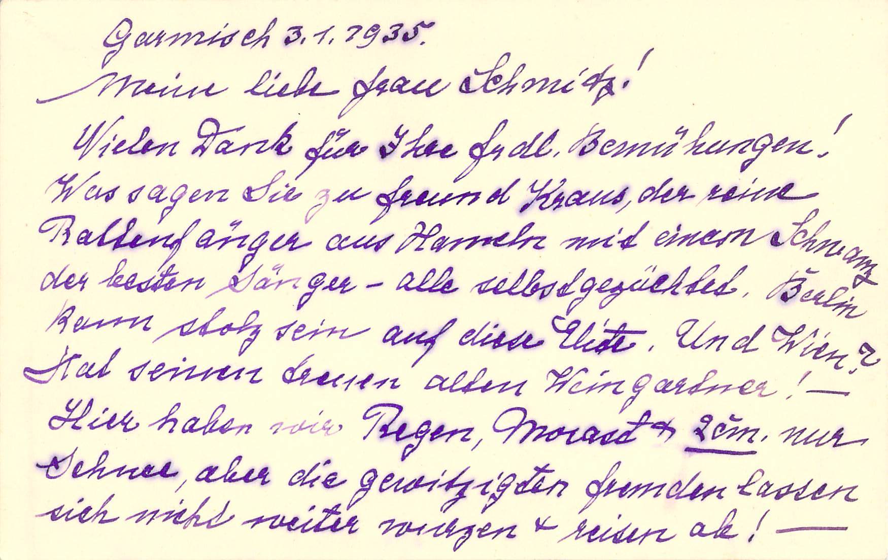 Strauss, Pauline de Ahna - Autograph Letter Signed 1935 - Tamino