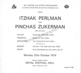 Perlman, Itzhak - Zukerman, Pinchas - Double Signed Program London 1976