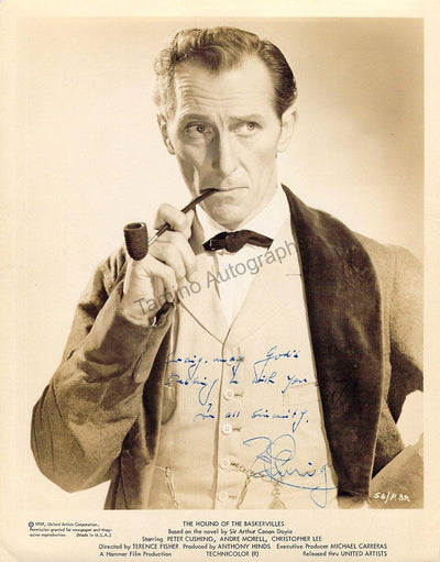 Cushing, Peter - Signed Photo in "The Hound of the Baskervilles"