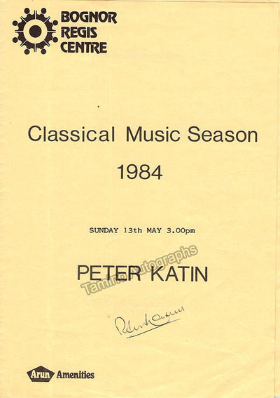Katin, Peter - Signed Program 1984