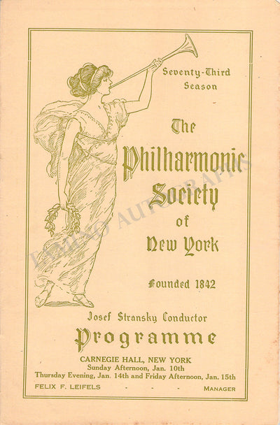 Fremstad, Olive - Gluck, Alma - Recital Program New York 1915