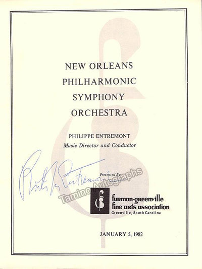 Entremont, Philippe - Signed Program New Orleans 1982