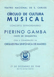 Gamba, Pierino - Signed Program Lisbon 1948