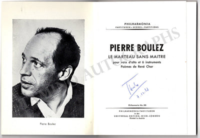 Boulez, Pierre - Signed Mini Score 2013