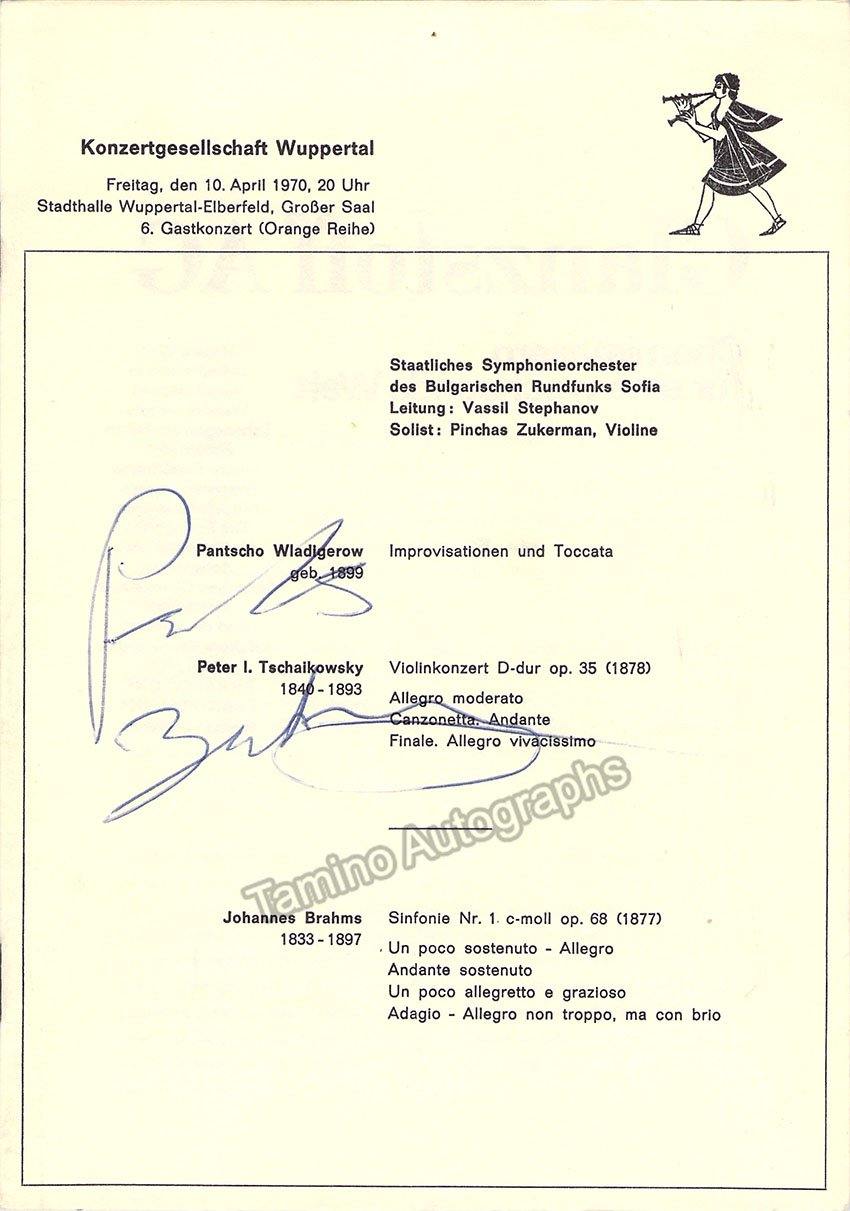 Zukerman, Pinchas - Signed Program Wuppertal 1970 - Tamino