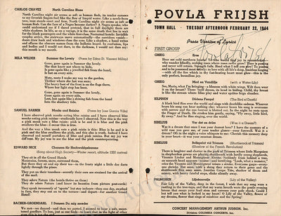 Frijsh, Povla - Signed Program + Photo