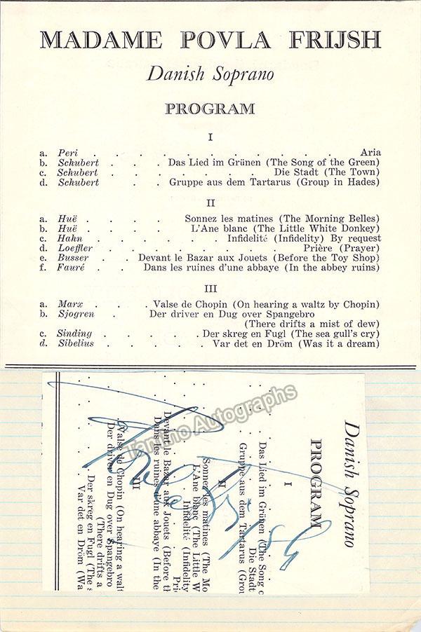 Frijsh, Povla - Signed Program Clips