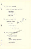 Porter, Quincy - Roisman, Joseph - Schneider, Mischa - Kroyt, Boris - Signed Program Washington 1951
