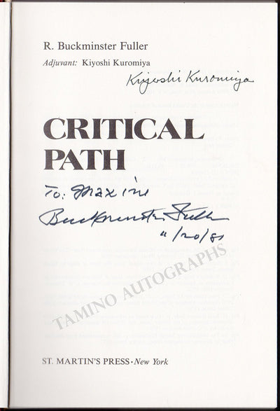 Fuller, R. Buckminster - Signed Book "Critical Path"