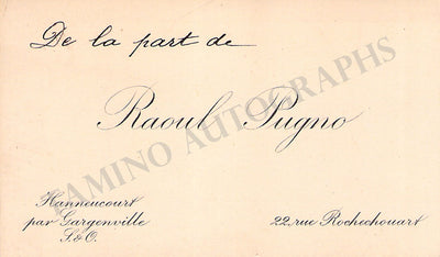 Pugno, Raoul - Autograph Business Card