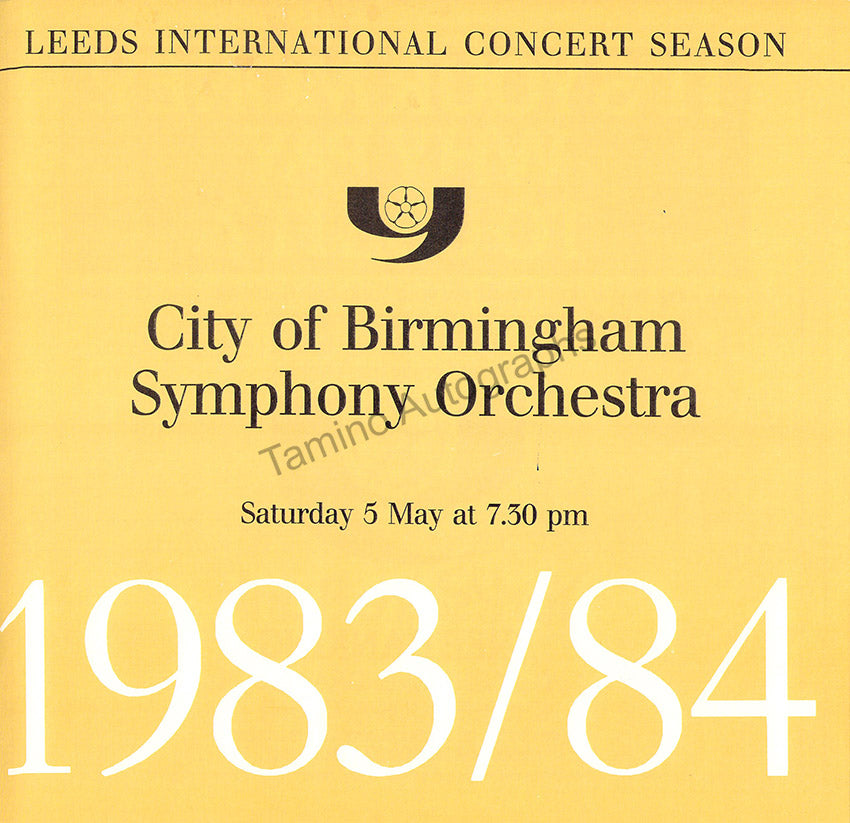 Simon Rattle Autograph Signed Program Leeds 1984 – Tamino Autographs
