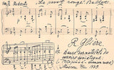 Gliere, Reinhold - Autograph Music Quote Signed from "The Red Poppy" 1939