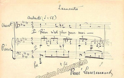 Lenormand, Rene - Autograph Music Quote Signed