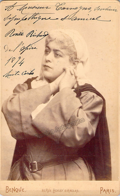 Richard, Renee - Signed Cabinet Photograph in role 1894
