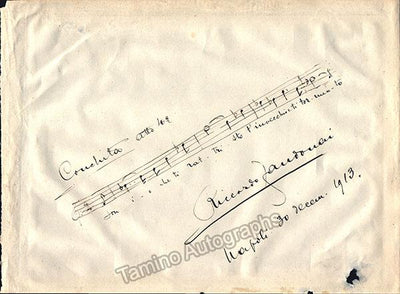 Zandonai, Riccardo - Autograph Music Quote Signed 1913