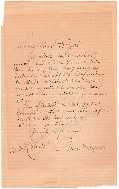 Wagner, Richard - Autograph Letter Signed