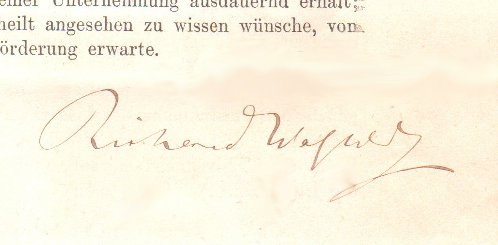 Wagner, Richard - Signed Letter About Bayreuth Festival 1873 - Tamino