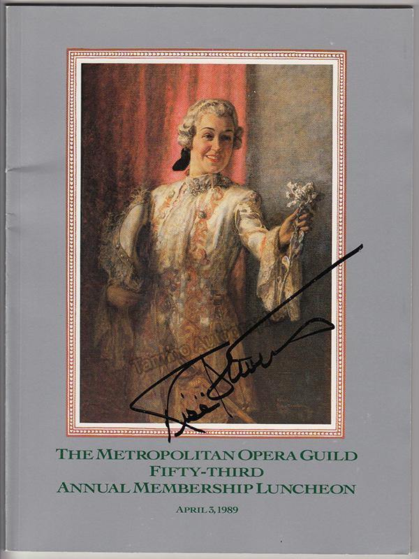 Stevens, Rise - Metropolitan Opera Guild Magazine Signed - Tamino