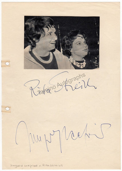Streich, Rita - Seefried, Irmgard - Double Signed Album Page & Photo