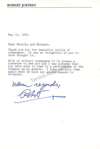 Joffrey, Robert - Lot of 8 Signed Typed Letters