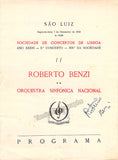 Benzi, Roberto - Signed Program Lisbon 1953