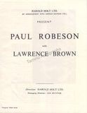 Robeson, Paul - Signed Program London