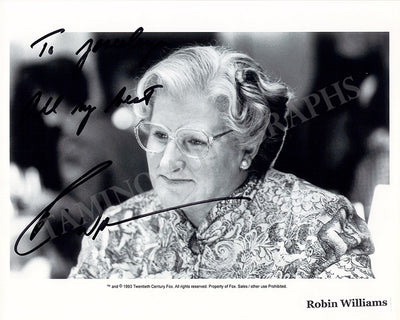 Williams, Robin - Signed Photograph in "Mrs. Doubtfire"