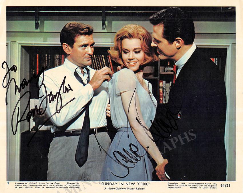 Fonda, Jane - Taylor, Rod - Signed Photo in "Sunday in New York"