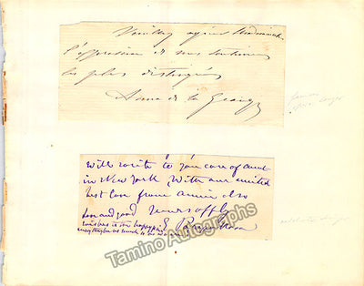 De La Grange, Anna - Parepa-Rosa, Euphrosyne - Album Page with 2 Signatures