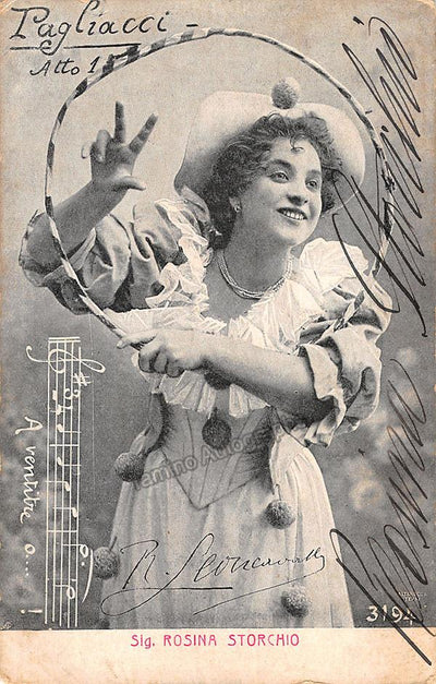 Storchio, Rosina - Signed Photo Postcard in Pagliacci