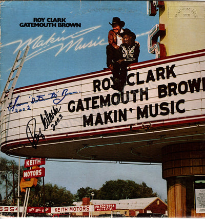 Clark, Roy - Brown, Clarence "Gatemouth" - Signed LP Record Sleeve