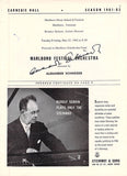 Serkin, Rudolf & Peter - Laredo, Jaime & Others - Signed Program New York 1962
