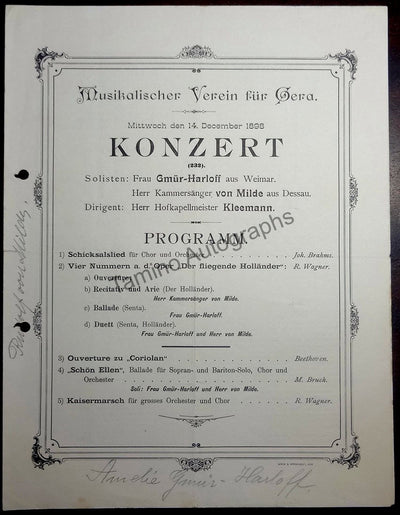 Milde, Rudolf von - Gmur-Harloff, Amelie (1898)