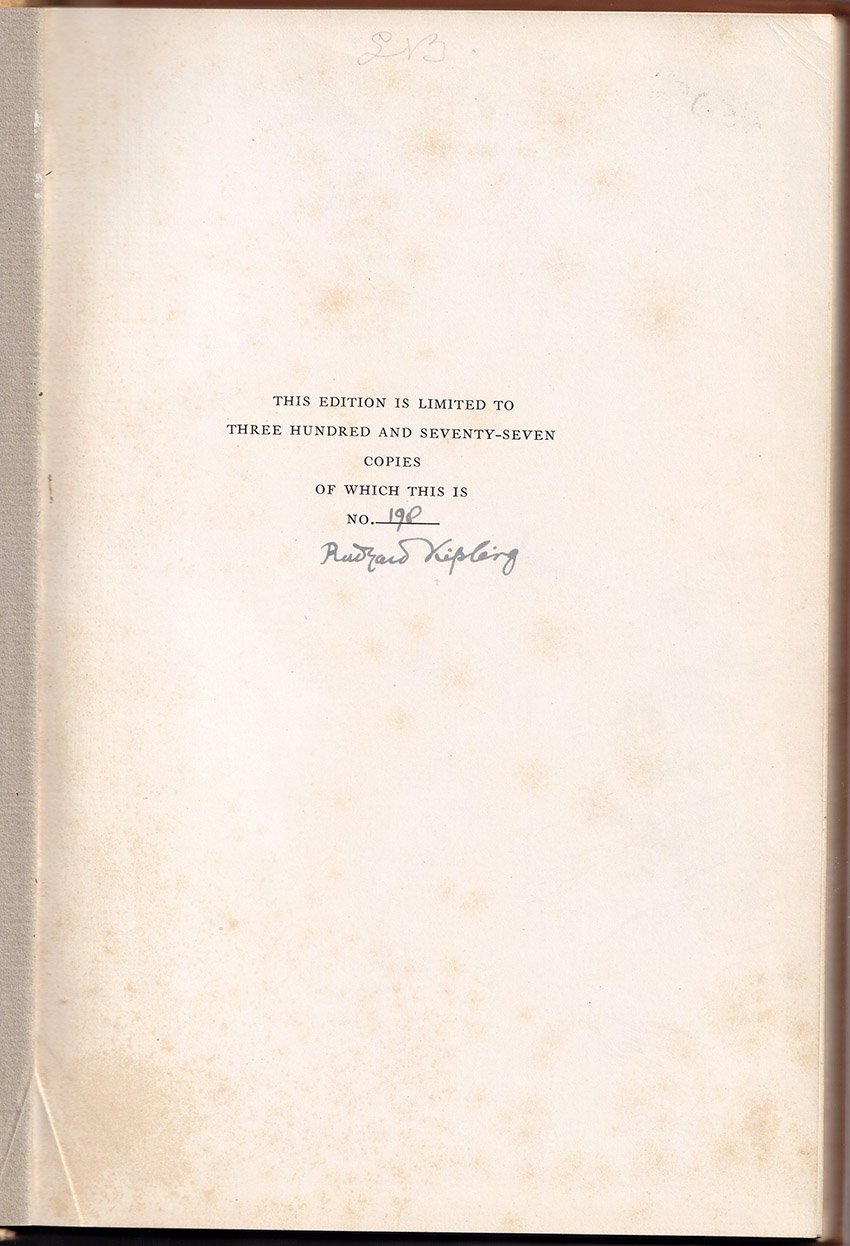 Kipling, Rudyard - Signed Book "The Feet of the Young Men" - Tamino
