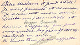 Leoncavallo, Ruggero - Autograph Note on Card Signed