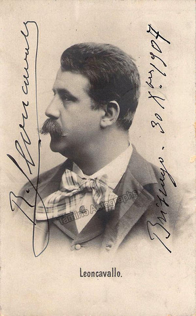Leoncavallo, Ruggero - Signed Photo Postcard