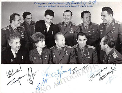 First Soviet Cosmonauts - Photo signed by 11 Russian Space Pioneers!