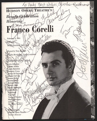 Franco Corelli Celebration Concert -  Program Signed by Many 1991