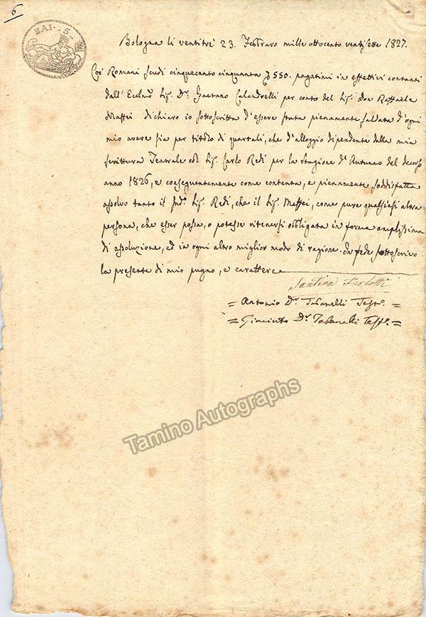 Ferlotti-Sangiorgi, Santina - Signed Document