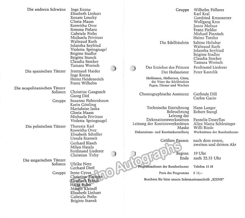 Vienna State Opera - Lot of 10 Signed Programs 1979-1981 - Tamino