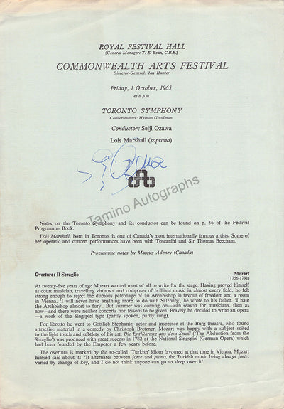 Ozawa, Seiji - Signed Program London 1965