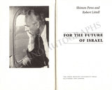 Peres, Shimon - Signed Book "For the Future of Israel"