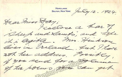 Homer, Sidney - Autograph Letter Signed 1924