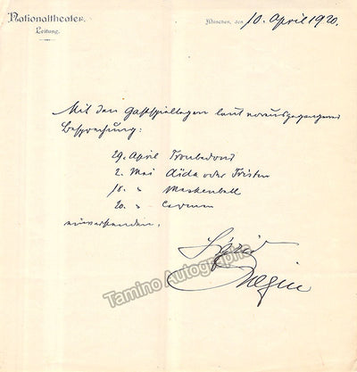 Onegin, Sigrid - Signed Receipt 1920